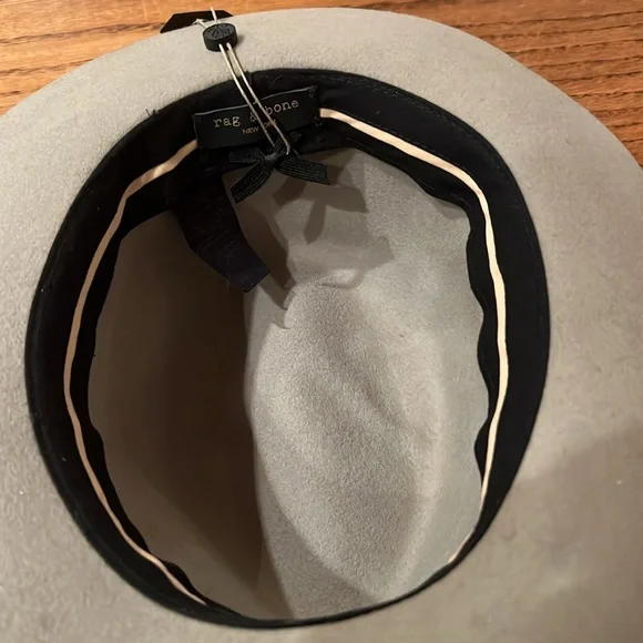 Rag & Bone Floppy Brim Wool Hat In Tan With Calfskin Leather  display picture 2
